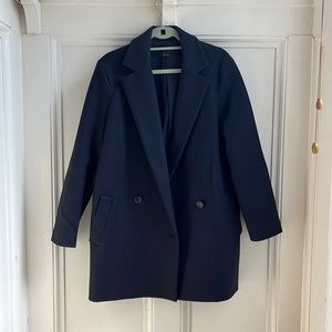 Oversized Navy Double Breasted Coat
